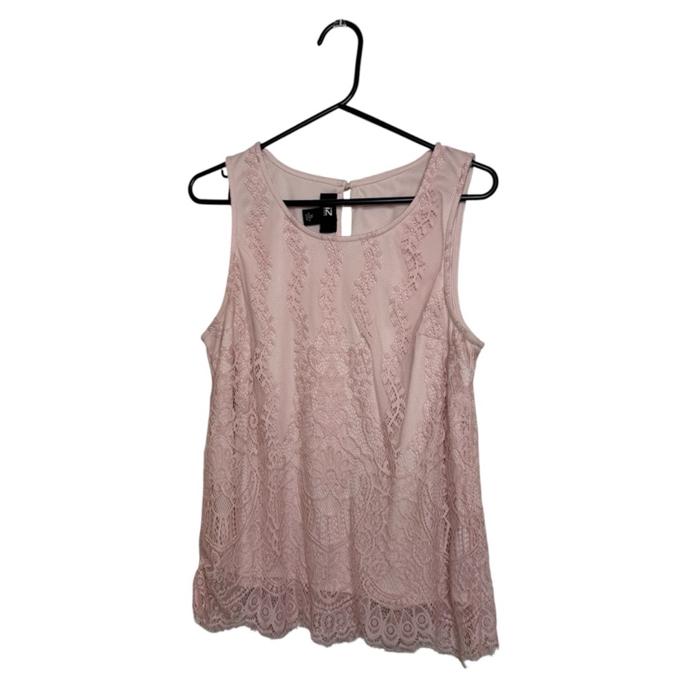 Elegant Lace Sleeveless Top - Pink